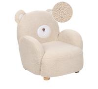Beliani Fauteuil pour Enfants Ours en Peluche Beige Bouclé Unicolore Enfant