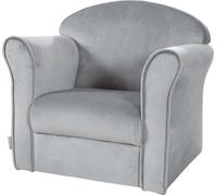 Fauteuil pour enfant « Lil Sofa » de roba avec accoudoirs, mini-fauteuil confortable recouvert de velours gris argenté