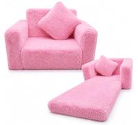 Fauteuil pour enfant, mini, moelleux, rose - Odolplusz