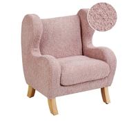 Beliani Fauteuil pour Enfant Moderne en Bou vec Accoudoirs Siège Chaise Rose Clair Farum