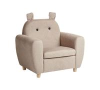 Fauteuil pour Enfants en Tissu avec Accoudoirs et Oreilles Taupe Maribo