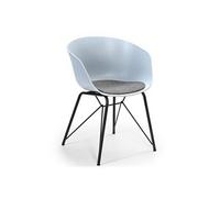 Fauteuil pour Salle à Manger Alba Couleur Bleu, Assise rembourrée