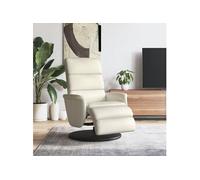 Fauteuil réglable avec repose-pieds similicuir crème