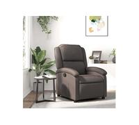 vidaXL Fauteuil inclinable – cuir véritable – marron foncé