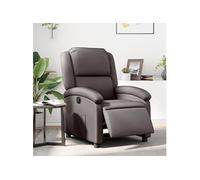 vidaXL Fauteuil inclinable électrique, dossier et repose-pied réglables, cuir véritable marron foncé