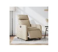 vidaXL Fauteuil inclinable électrique Crème Tissu
