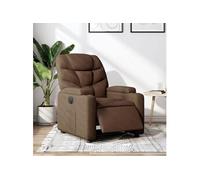 vidaXL Fauteuil inclinable électrique Marron Tissu