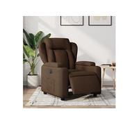 Fauteuil réglable électrique tissu marron