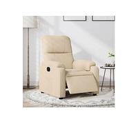 Fauteuil réglable électrique tissu microfibre crème