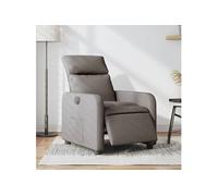 vidaXL Fauteuil inclinable électrique tissu taupe