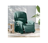 vidaXL Fauteuil Inclinable Électrique, Chaise de Relaxation avec Dossier et Repose-Pied Réglables, Siège de Salon, Moderne, Vert Foncé Velours