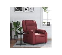 vidaXL Fauteuil inclinable Similicuir Rouge bordeaux