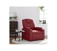 vidaXL Fauteuil inclinable – Similicuir, porte-gobelets, accoudoirs – Rouge bordeaux