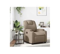 vidaXL Fauteuil Inclinable, Chaise de Relaxation avec Porte-gobelets, Siège avec Dossier et Accoudoirs Salle de Séjour, Moderne, Cappuccino Similicuir