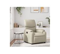 vidaXL Fauteuil inclinable - Repose-pieds, dossier et accoudoirs, similicuir crème