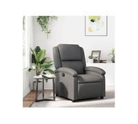 vidaXL Fauteuil Inclinable, Chaise de Relaxation avec Dossier et Repose-Pied, Siège Inclinable, Fauteuil TV de Salon, Moderne, Gris Similicuir