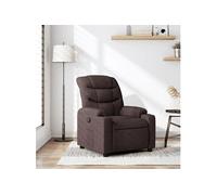 Fauteuil réglable tissu marron foncé