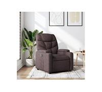 vidaXL Fauteuil inclinable Chaise de relaxation moderne avec porte-gobelets, tissu marron foncé
