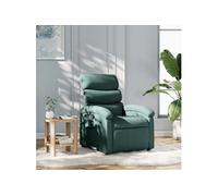 vidaXL Fauteuil inclinable Chaise de relaxation – Dossier & repose-pied, moderne – Tissu vert foncé
