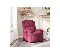 vidaXL Fauteuil Inclinable, Chaise de Relaxation avec Dossier et Repose-Pied, Siège Inclinable, Fauteuil TV de Salon, Moderne, Rouge Bordeaux Velours