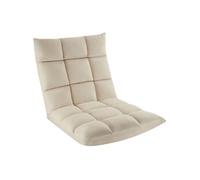 Fauteuil - TECTAKE - Fauteuil relax SNOOZE 2-en-1 en velours réglable sur 14 positions, 108 x 57 x 13,5 cm - Beige
