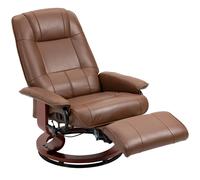 Fauteuil relax 78/87/100 cm marron en cuir synthétique avec dossier inclinable