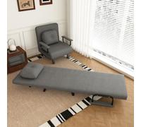 Fauteuil relax avec fonction allongée, fauteuil convertible réglable sur 5 | Fauteuil rembourré pliable en chenille avec position allongée à 180°, fauteuil simple compact pour salon et coin lecture