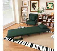 Fauteuil relax avec fonction allongée, fauteuil convertible réglable sur 5 | Fauteuil rembourré pliable en chenille avec position allongée à 180°, fauteuil simple compact pour salon et coin lecture