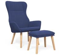 Fauteuil relax avec pouf Bleu Tissu
