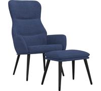 Fauteuil relax avec pouf Bleu Tissu
