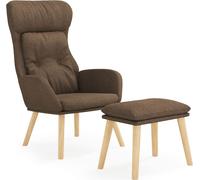 Fauteuil relax avec pouf Marron Tissu