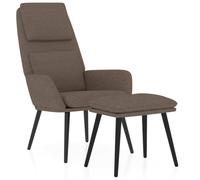 Fauteuil relax avec pouf Taupe Tissu