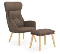 Fauteuil relax avec pouf Taupe Tissu