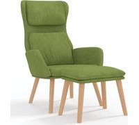 Fauteuil relax avec pouf vert clair velours