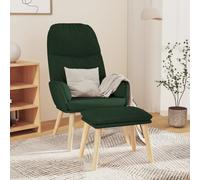 Fauteuil relax avec pouf Vert foncé Tissu