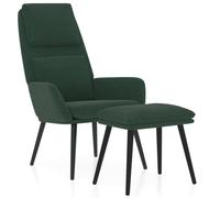 Fauteuil relax avec pouf Vert foncé Tissu