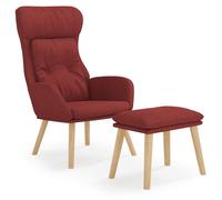 Fauteuil relax avec pouf vin rouge Tissu