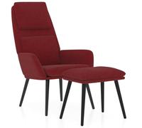 Fauteuil relax avec pouf vin rouge Tissu