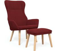 Fauteuil relax avec pouf vin rouge Tissu