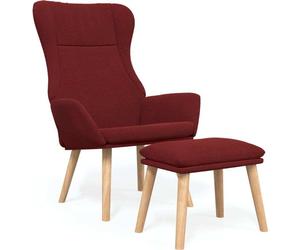 Fauteuil relax avec pouf vin rouge Tissu
