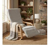 Fauteuil relax avec repose-pieds Côtelé Gris Fauteuil relaxant Naturelle Chaise longue en bois Fauteuil confort