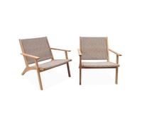 Fauteuil relax bois d'acacia et résine (lot de 2) BELIZE X2