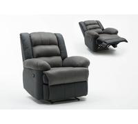 Fauteuil relax "Buckingham" - 85 x 93 x 100 cm - Gris clair