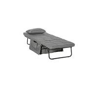 HOMCOM Fauteuil chauffeuse lit convertible dossier inclinable 5 positions 1 place - tissu gris