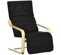 Fauteuil relax - chaise de salon - HOMCOM - repose-pied réglable déhoussable confort repos - bois massif - 94x66,5x100cm - noir