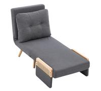 Fauteuil relax convertible 3-en-1 gris, dossier réglable 5 positions