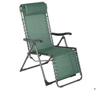 Fauteuil relax de jardin ""Silos"" vert olive acier traité époxy en texaline - Hespéride