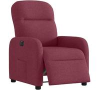 Fauteuil relax électrique bordeaux en tissu, avec dossier et repose-pieds réglables, fauteuil confortable idéal pour le salon, la chambre, le bureau ou le coin détente, ergonomique et agréable