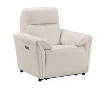 Fauteuil Relax Electrique Cuir Blanc - BALCO