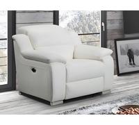 Fauteuil relax électrique en cuir blanc ARENA III